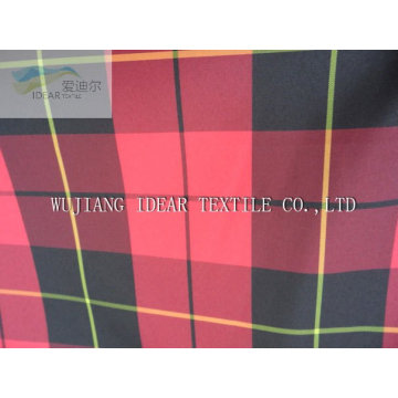 Polyester Yarn Dyed red and black checked Fabric For Shirt